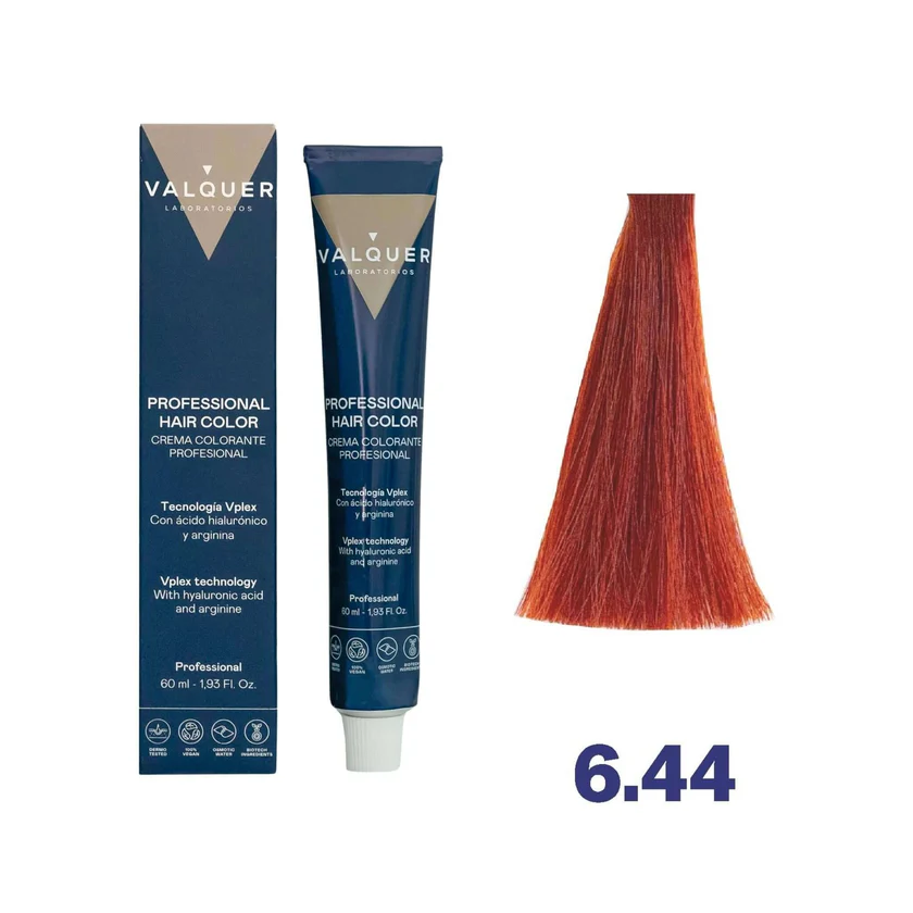 VALQUER 6.44 RUBIO OSCURO COBRIZO INTENSO TINTE 60 ML