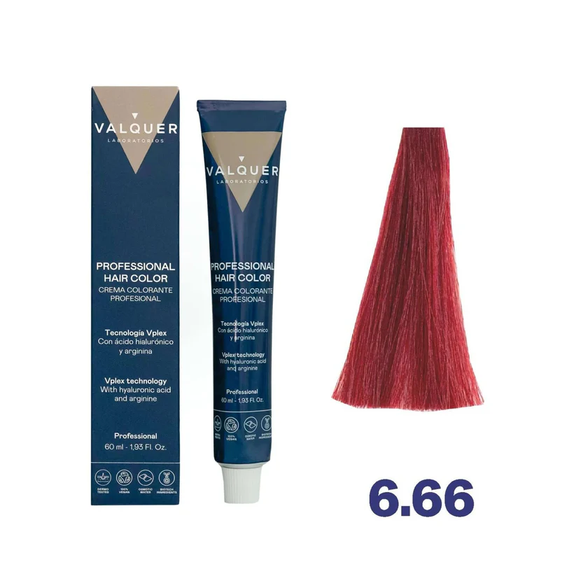 VALQUER 6.66 RUBIO OSCURO ROJIZO INTENSO TINTE 60 ML