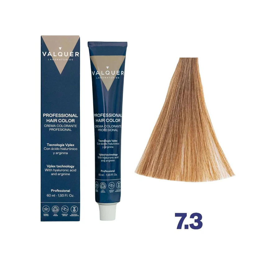 VALQUER 7.3 RUBIO MEDIO DORADO TINTE 60 ML