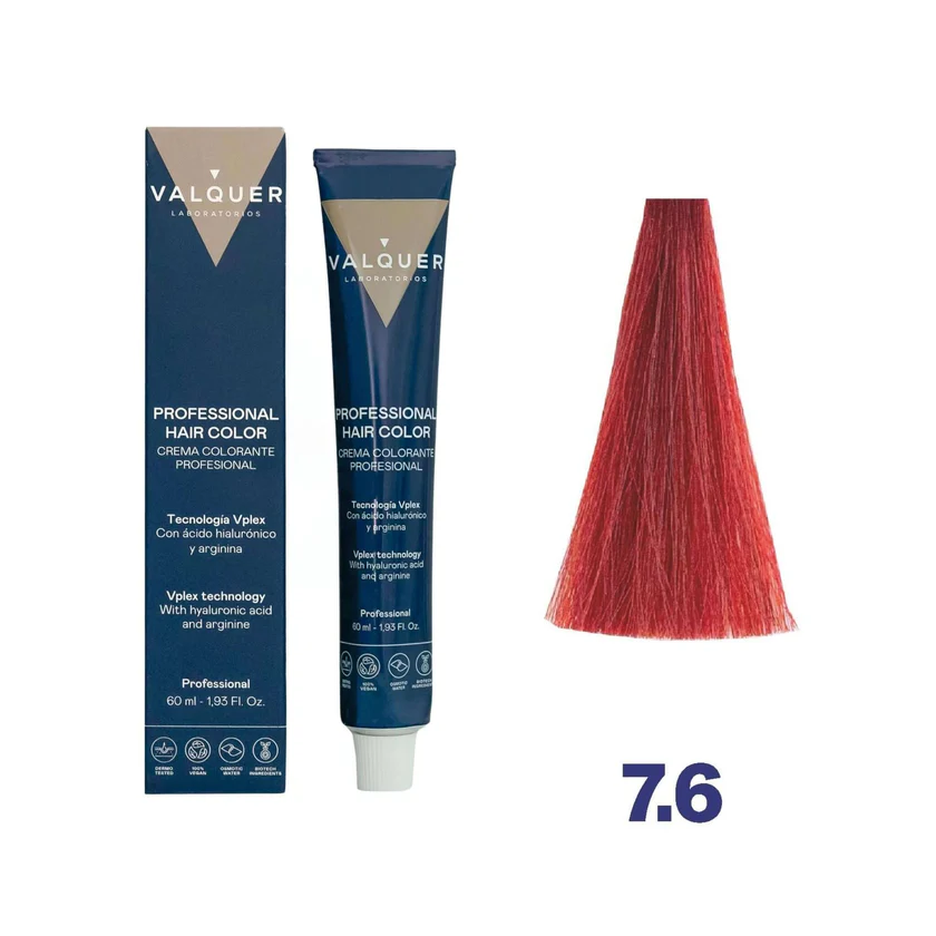VALQUER 7.6 RUBIO MEDIO ROJIZO TINTE 60 ML