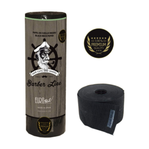 PACK 5 ROLLO PAPEL CUELLO BARBER LINE NEGRO