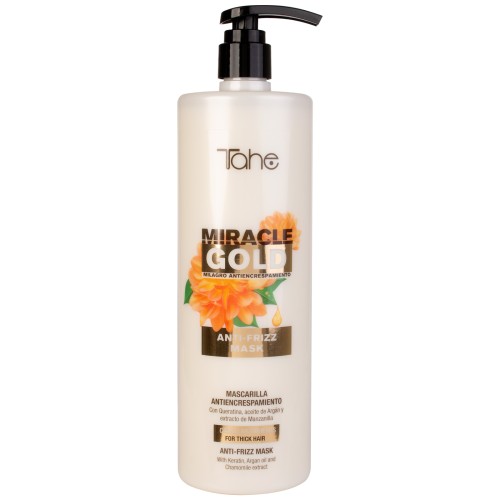 MASCARILLA MIRACLE GOLD ANTIENCRESPAMIENTO NO FRIZZ CABELLOS GRUESOS TAHE 1000ML