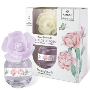 AMBAR FLOR PERFUMADA PÉTALOS DE ROSA